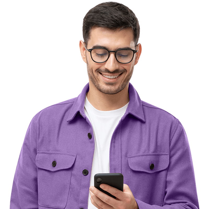 Man looking at phone