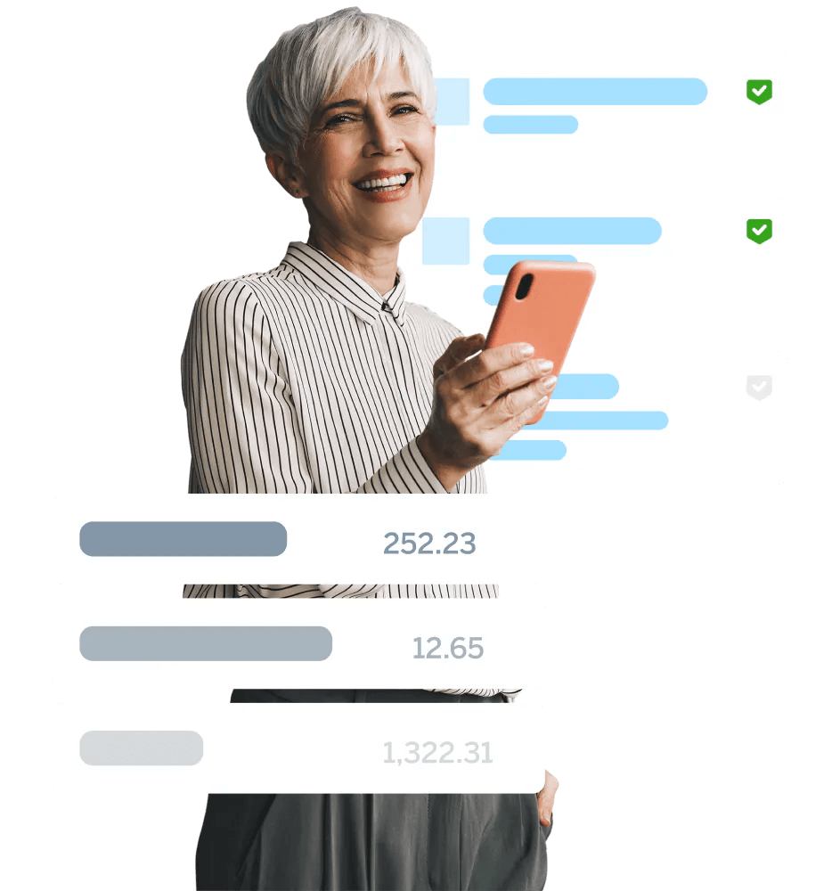Frau mit Handy