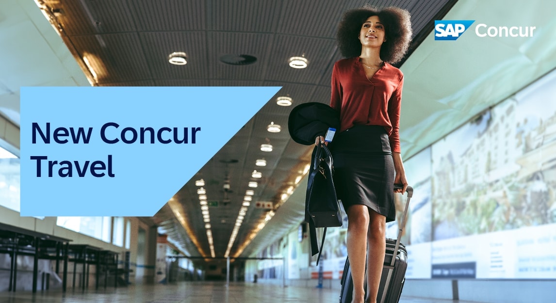 Geschäftsreisende ist mit der Webinar-Aufzeichnung zum neuen Concur Travel bereit für die nächste berufliche Reise.