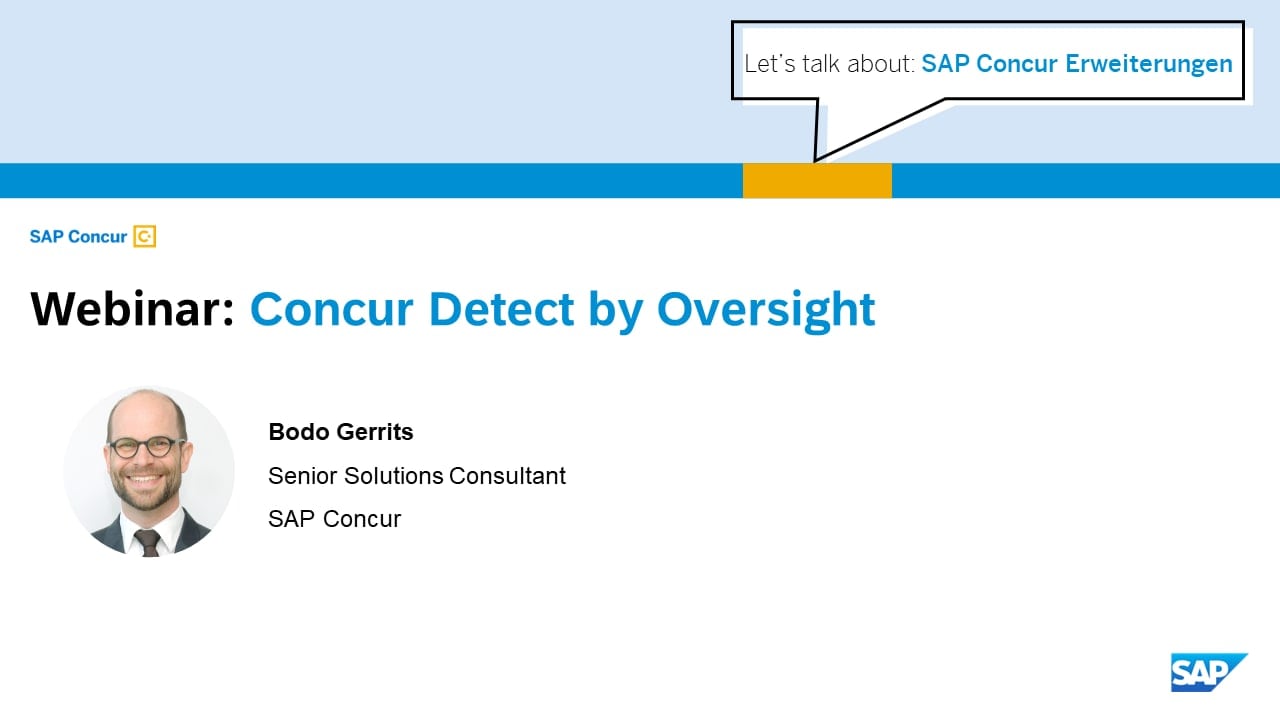 SAP Concur Erweiterungen: Concur Detect by Oversight
