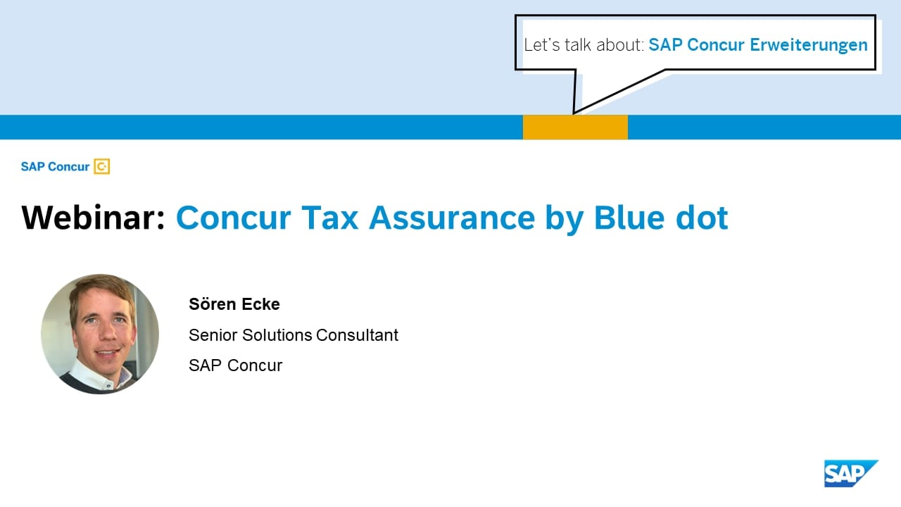 SAP Concur Erweiterungen: Concur Tax Assurance by Blue dot