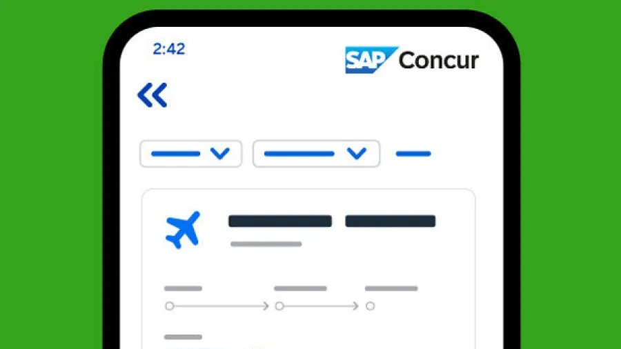 SAP-Concur-Travel-App auf einem Smartphone für die mobile Reisebuchung und Kostenkontrolle