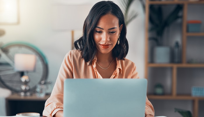 Woman working on computer