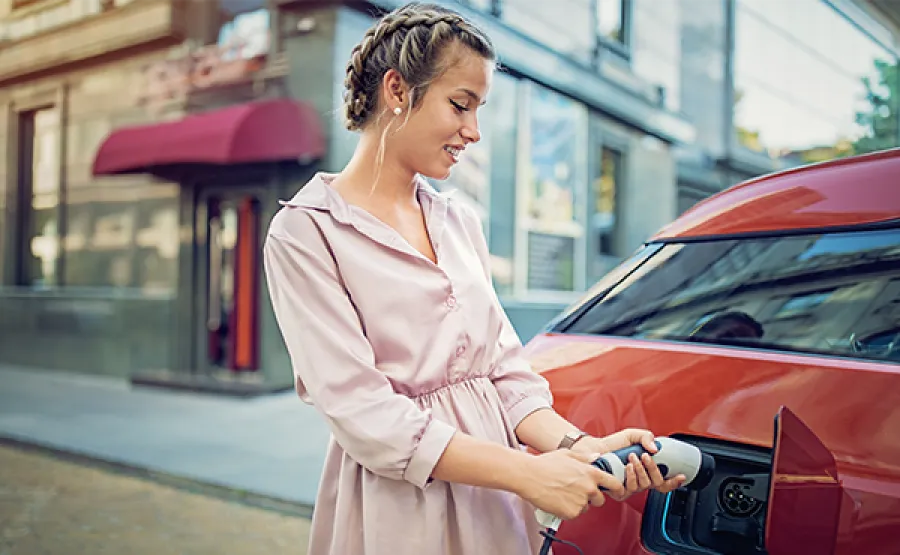 woman with car