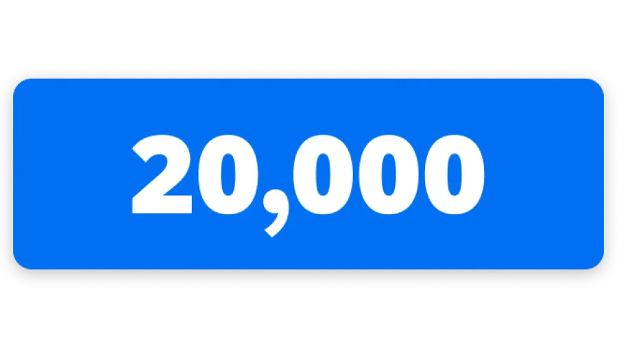 A box with 20,000 in it