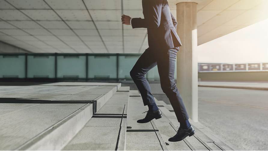 person climbing stairs