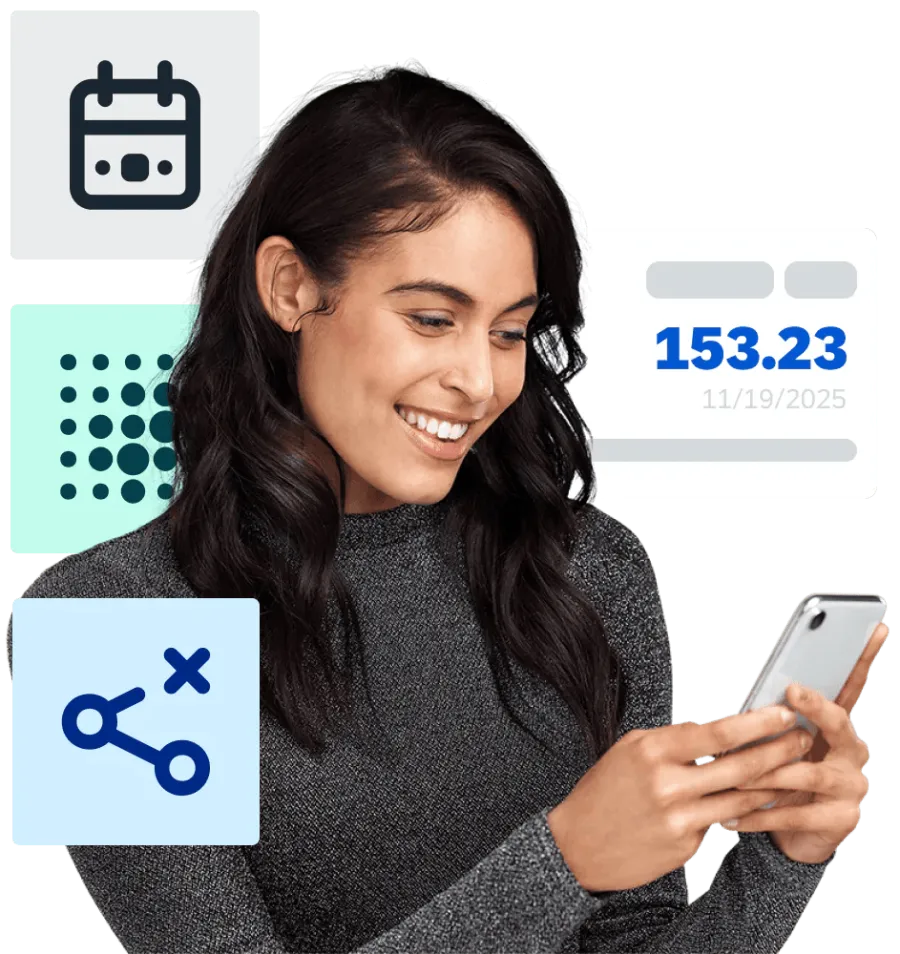 Eine Frau scannt eine Quittung mit der ExpenseIt App von SAP Concur zur automatischen Belegerfassung.