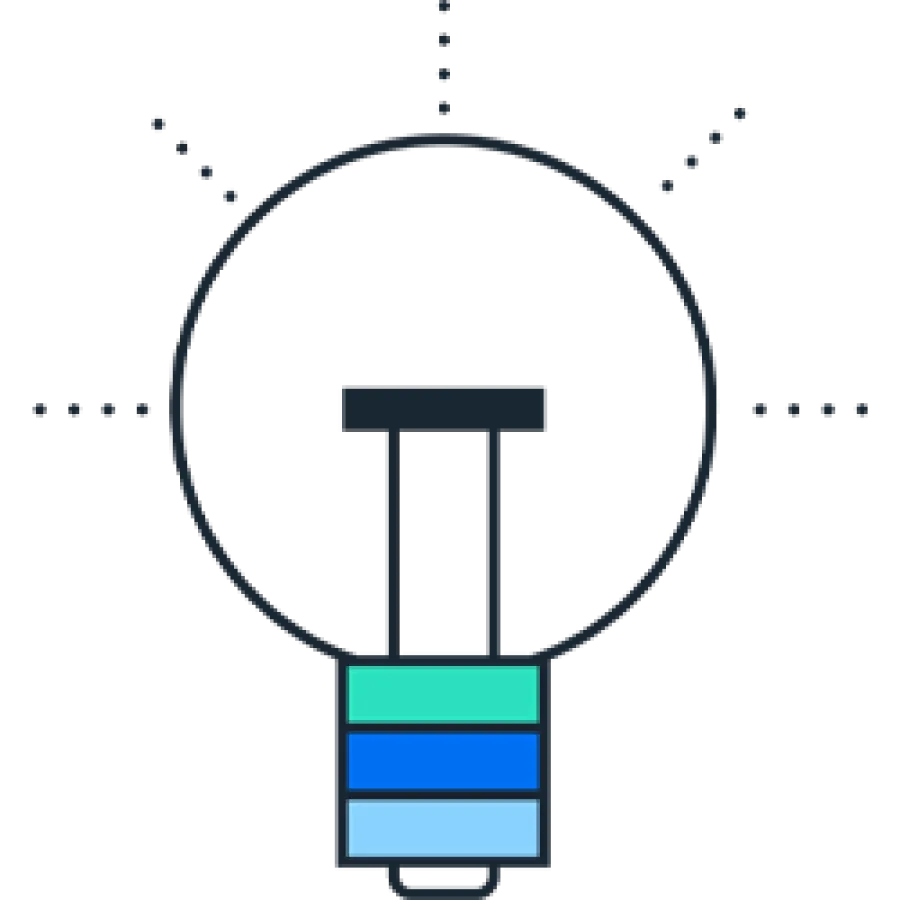 Glühbirnen-Icon als Symbol für KI-Innovationen und Wettbewerbsvorteile im Reisemanagement.