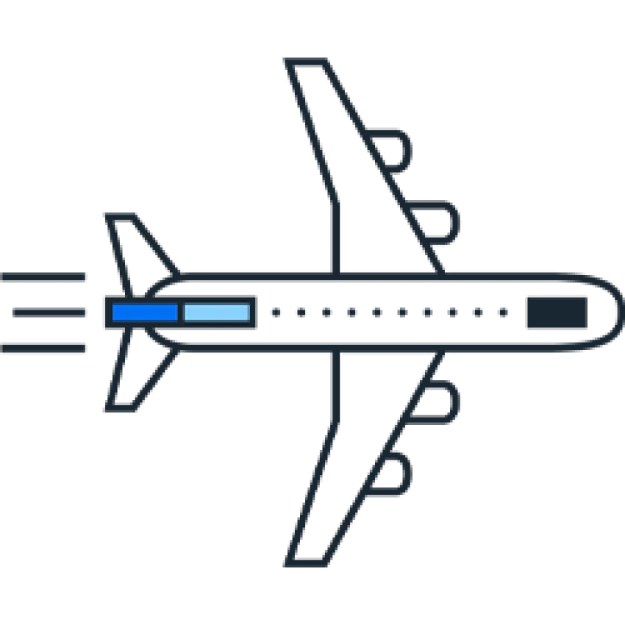 Flugzeug-Icon passend zum Leitfaden über den Einfluss von KI auf Geschäftsreisen.