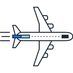 Flugzeug-Icon passend zum Leitfaden über den Einfluss von KI auf Geschäftsreisen.