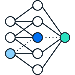 Vernetztes Machine-Learning-Icon zur Visualisierung der KI-Roadmap von SAP Concur.