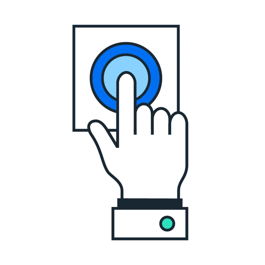 graphic of finger clicking button
