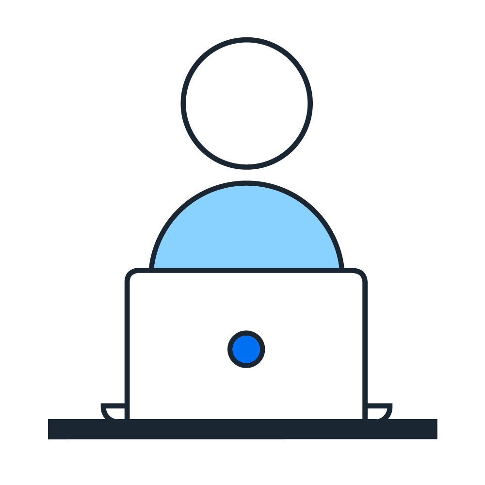 computer with person