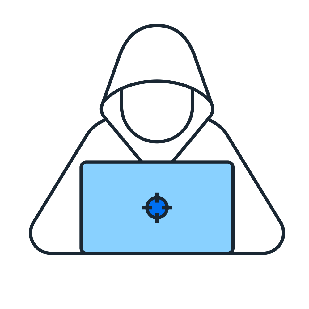 hacker on computer illustration