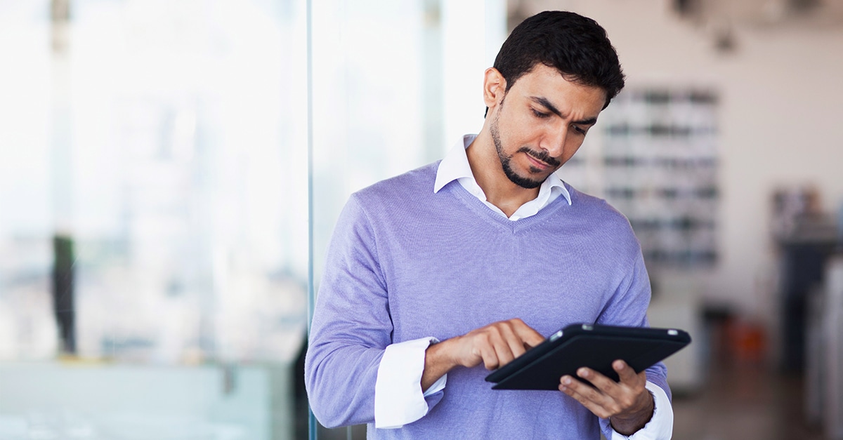 Man with tablet